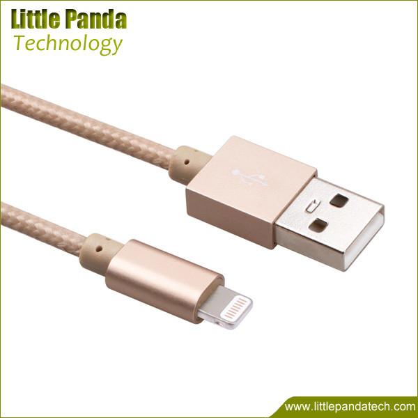 Best Selling USB Data Cable Super Speed Aluminum iPhone 5 8 pin USB Cable Woven Braided