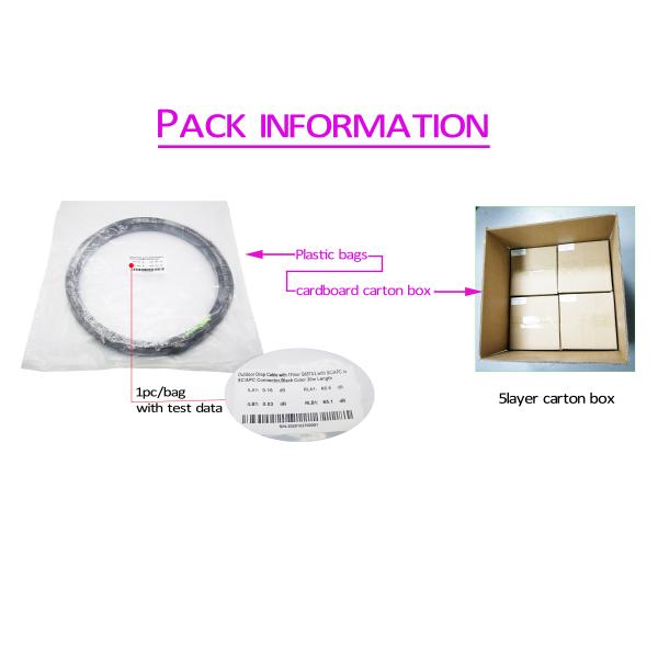 Preto 3 G657A1 do cabo pendente 2x5mm de fio de aço de cabo de remendo do SC de FTTH autossuficiente exterior