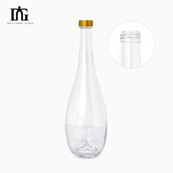 Spirits Liquors Beverage Sale Square Shape Customized 500ml 700ml 750ml Clear Glass Bottle