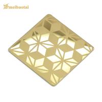 1.00mm Thk. Folha de aço inoxidável gravada dourada para o revestimento da parede exterior