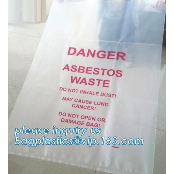 PE asbestos waste bags, Disposal Plastic Bag for Construction Waste, rubbish bag for asbestos fibers, bagplastics, bagea