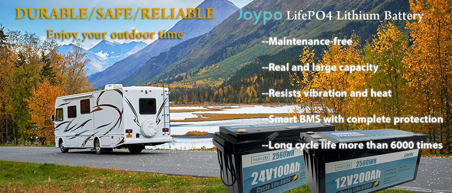 Умный BMS Долговечность 24V 100Ah Литий-ионный аккумулятор RV Camper Lifepo4 аккумуляторный пакет