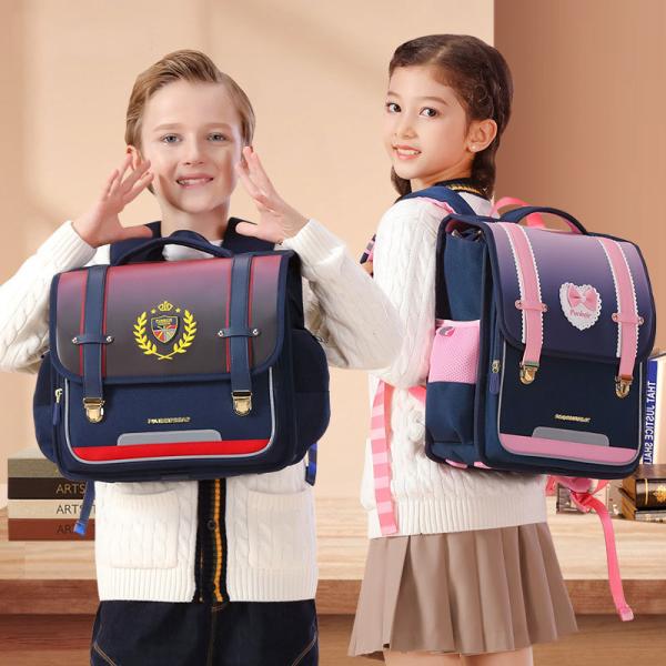 Orthopedic Leather School Backpacks Boy Girl School Bag Large Capacity