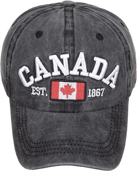 Canada Black Cotton 60cm Embroidered Promotional Caps Machine Washable