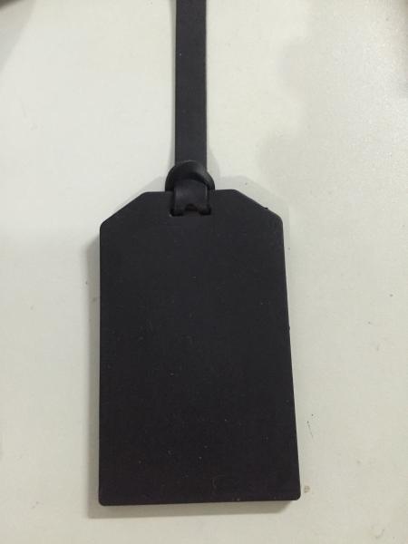 Black Silicone Card Holder / ID Silicone Tag Accept Logo Printing Cover And String