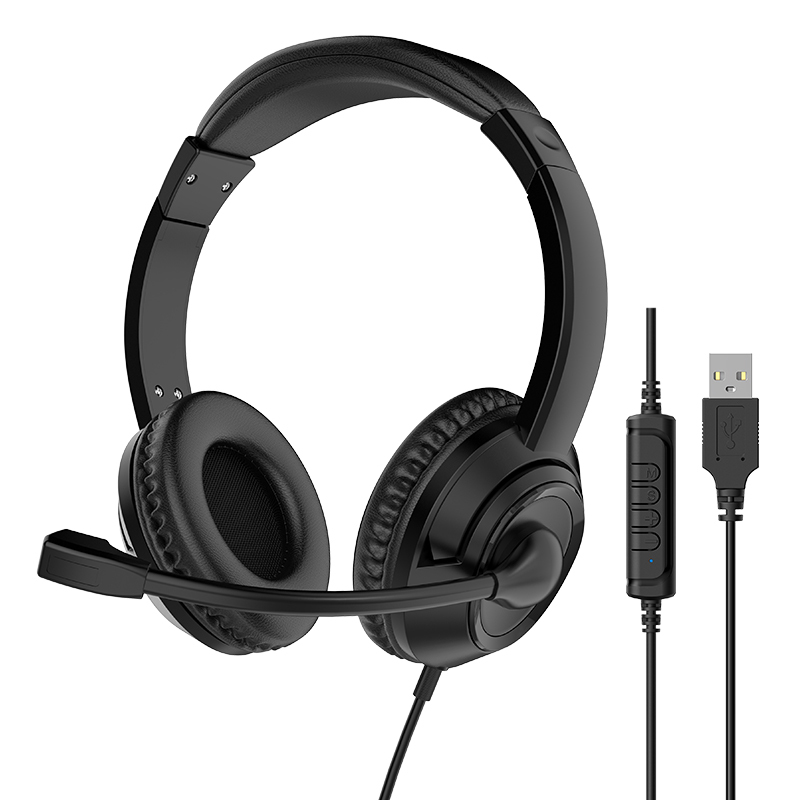JTY-1026Wired Call Center Headset with  Microphone, 3.5mm/USB/Type‑C Multi‑Interface Over‑Ear Headphone, Volume Control Wired Headset for Office Conference Online Class Home Work,OEM/ODM customization