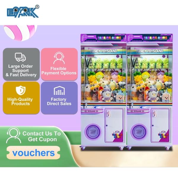 Pink Love Gift Coin Operated Claw Machine Fully Transparent 90W