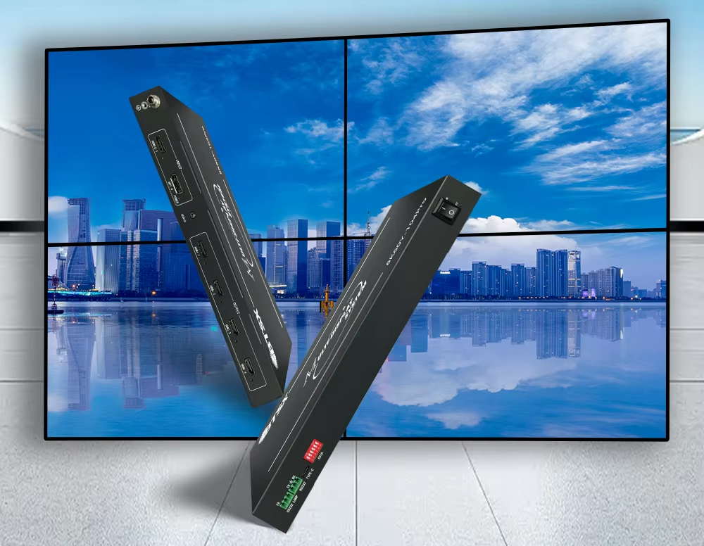 8K60 Multi-Screen Expander Video Wall Controller with HDMI 2.1 Input DP 1.4 Input and 4 HDMI 2.0 Outputs