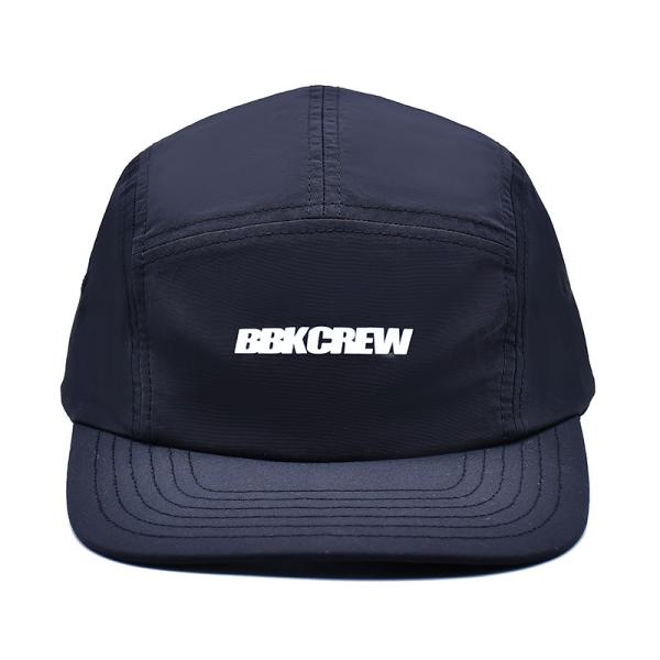 Flat Brim 5 Panel Camper Hat Featuring Sports Mesh Sweatband And Woven Band Closure