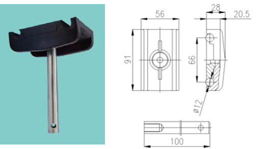 Conveyor fixed clamp conical guide clamps stainless steel rods Polyamide materials