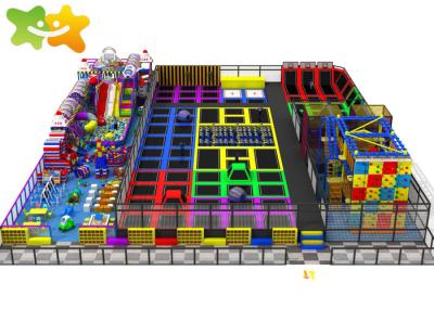 Large Size Trampoline Park Equipment Multi Function High Safety Low  Maintenance