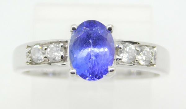 Flower Design JewelersClub Tanzanite Ring  Sterling Silver Ring Jewelry with White CZ Accent