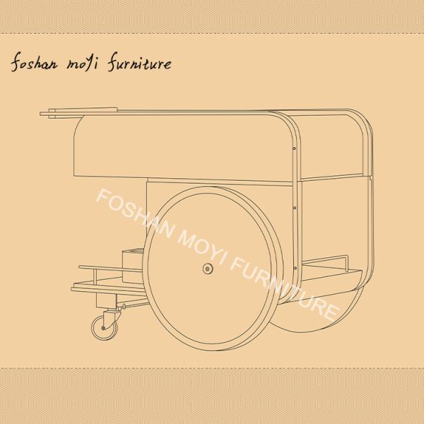 Hotel Furniture Luxury High End Antique Malibu Restaurant Bar Cart Custom Specification Option with Mail Packing