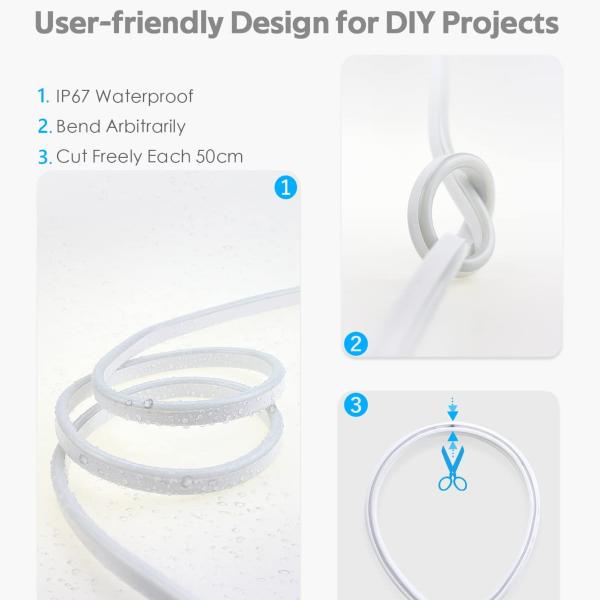 1.64ft/0.5m 2700k Led Strip Dimmable Led Rope Lighting 120V Внутреннее наружное освещение