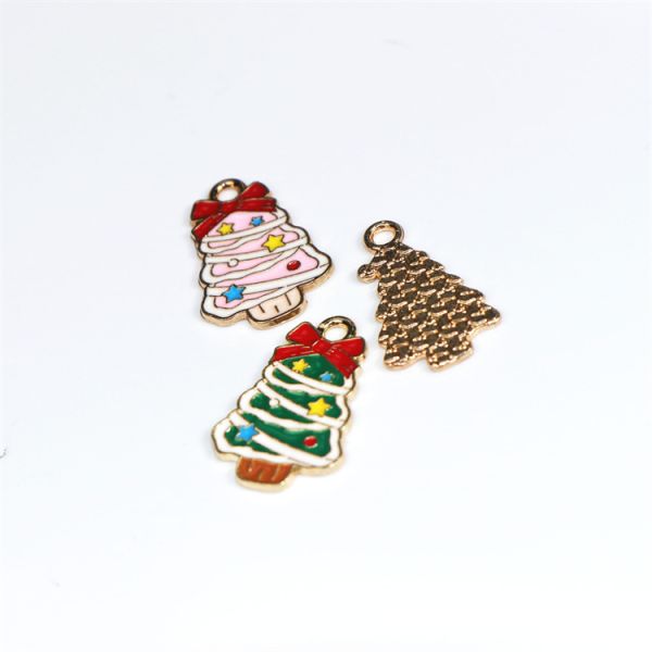 Zinc Alloy Christmas Metal Ornaments Durable Enamel Christmas Ornaments Customized