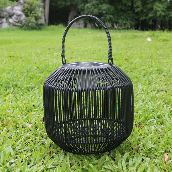 Customized Rattan Woven Solar Lights Portable 3500K IP65 Waterproof