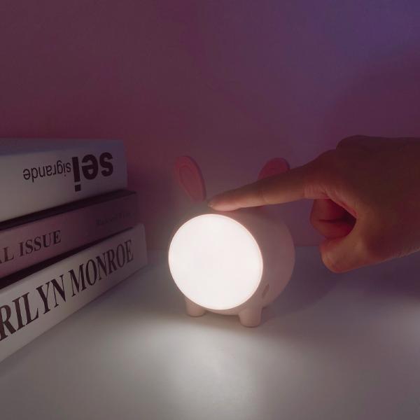 3 Color Bedside Night Light Temperture Cute Led Touch Usb Charging Stepless Dimming For Kids Bedroom