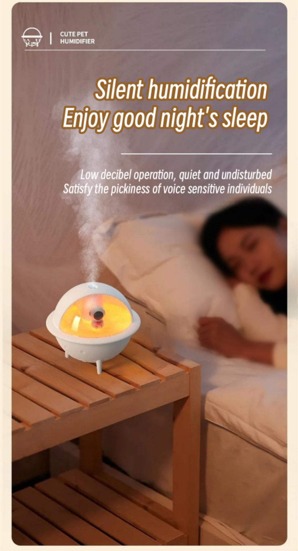 Creative Planet Space Man 250ML Ultrasonic Humidifier With Romantic Warm Light