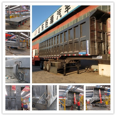 Customer's Optional Tri Axles Heavy Duty Cargo Side Dump Rear Tipping Trailer Benefit