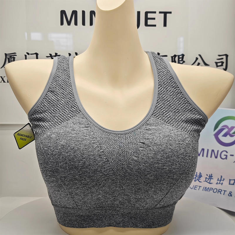 Racerback Breathable Elastic Durable Sport Wire Free Bra For Everyday