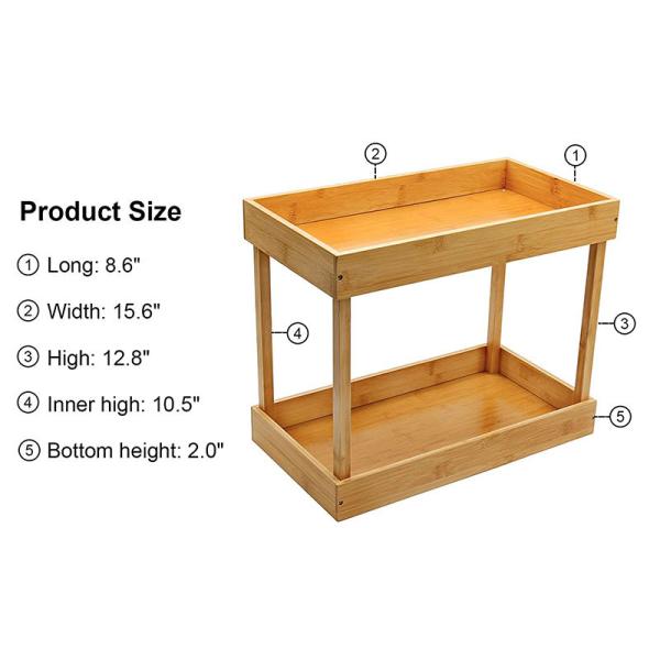 2 уровень устойчивого бамбуковой пряности стойки организатор шкаф полки для ванной комнаты