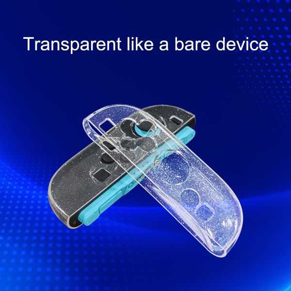 Clear Glitter TPU Case for Nintendo Switch 2 Joy-Cons - Flexible Protective Sleeve