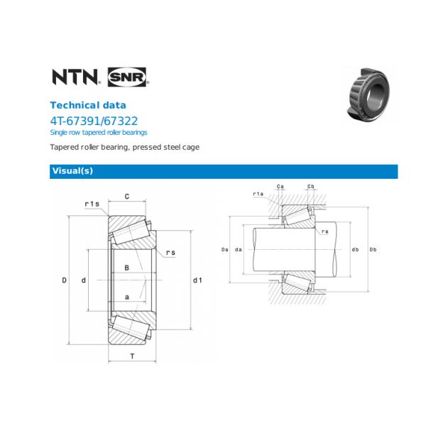 NTN Tapered roller bearings   4T-67391/67322