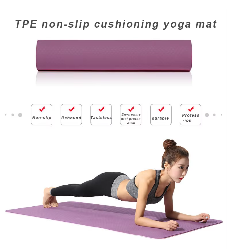 Ultra Lightweight And Portable TPE Yoga Mat For Home Studio And On The Go Practice