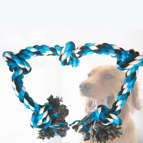 Chewer Toy Large Dog Aggressive Colors Crocheted Indestructible Rope Polyester Material