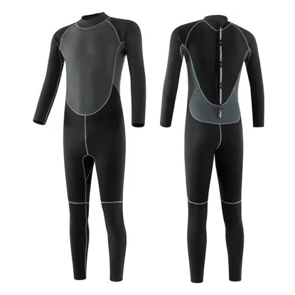 Traje de baño negro de neopreno de 3 mm resistente a la abrasión para buceo profundo tropical