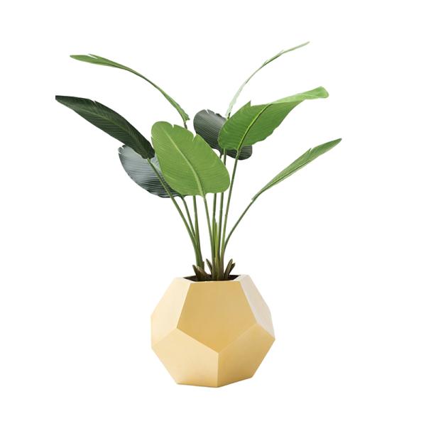 Diameter 20cm Ss Flower Pot On Table Surface Electroplate