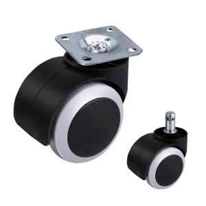 Рицинусы стула офиса Pu колеса двойника емкости 77LBS белые со стержнем вставки M11x21mm