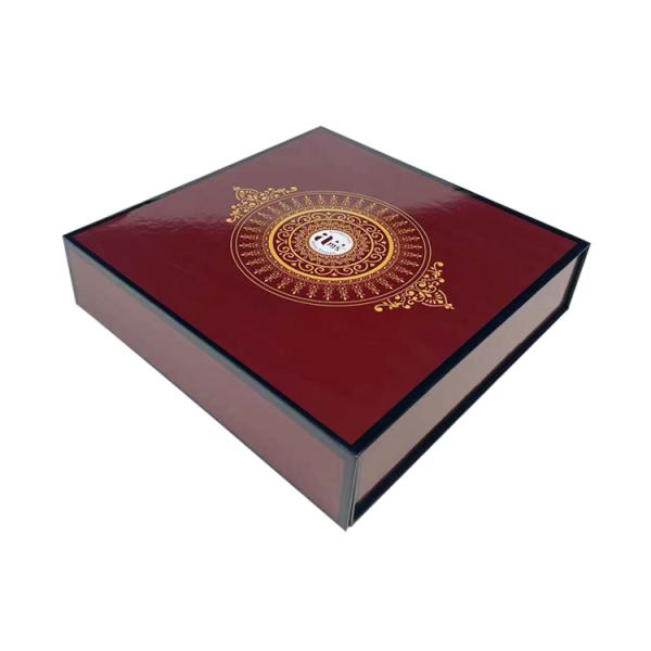 Caja de papel plegable magnético con logotipo personalizado para galletas dulces y chocolate Eid Mubarak