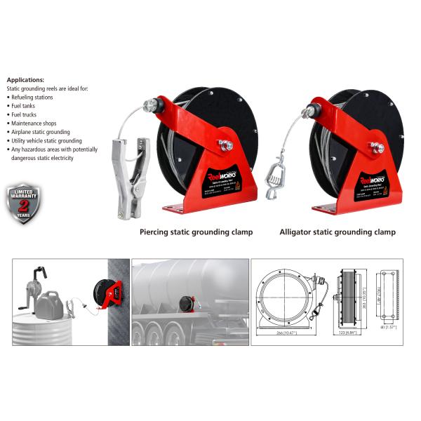 Industrial Grounding Electric Cable Reel For Utility Vehicle Static Grounding