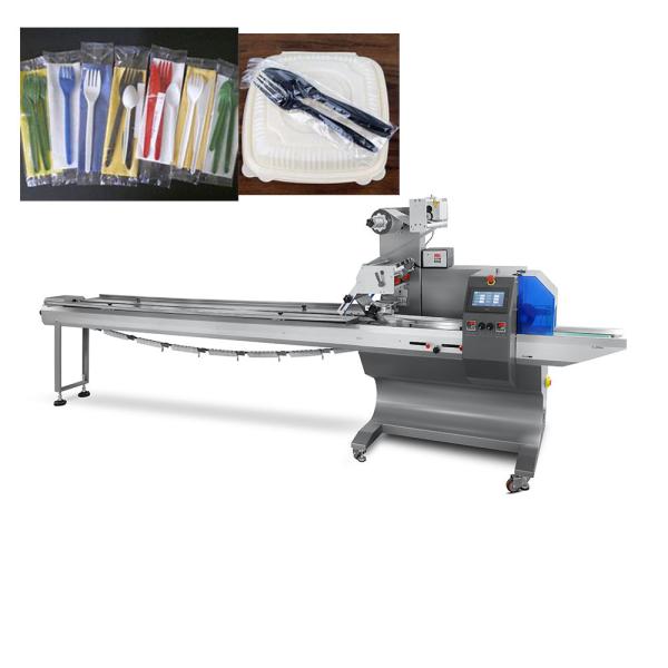 Disposable Wood Plastic Tableware Fork Knife Spoon Packing Machine Pillow Wrapping Packaging Machine For Cutlery Set