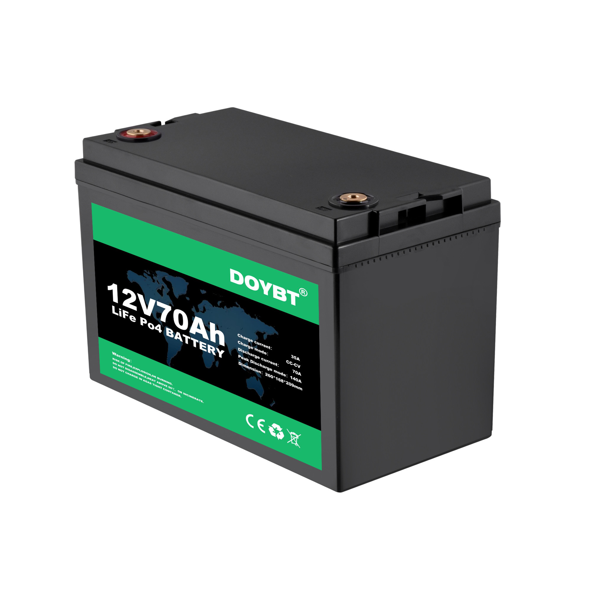 Блок батарей 12V 70Ah 840Wh лития тележек гольфа LiFePO4