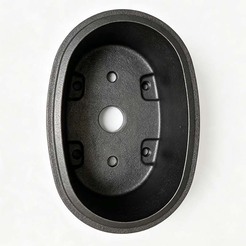 Custom CNC-Machined Grey Cast Iron HT200 Oval Enclosure Housing with Vibration-Dampening Performance and ±0.03-0.05mm Tolerance