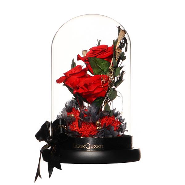 Os presentes para os amantes quentes vendem rosas eternos preservaram flores em presentes do dia de Valentim para o dia do Natal e de mãe