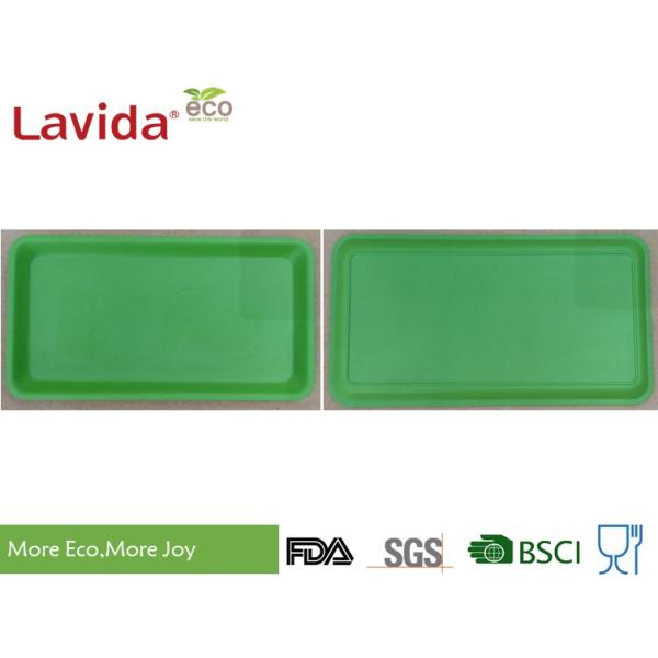 Eco - Friendly Solid Color Bamboo Fiber Tray , Endurable Plant Fibre Large Coffee Tray