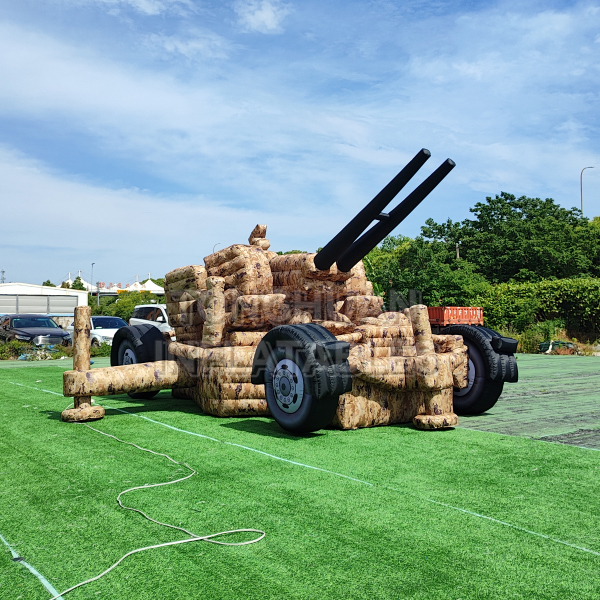 Custom Inflatable Artillery Decoy with Camouflage Printing and Dual Barrel Replica Structure for Training Display Outdoor Drill Exhibition and Scenario Layout Projects