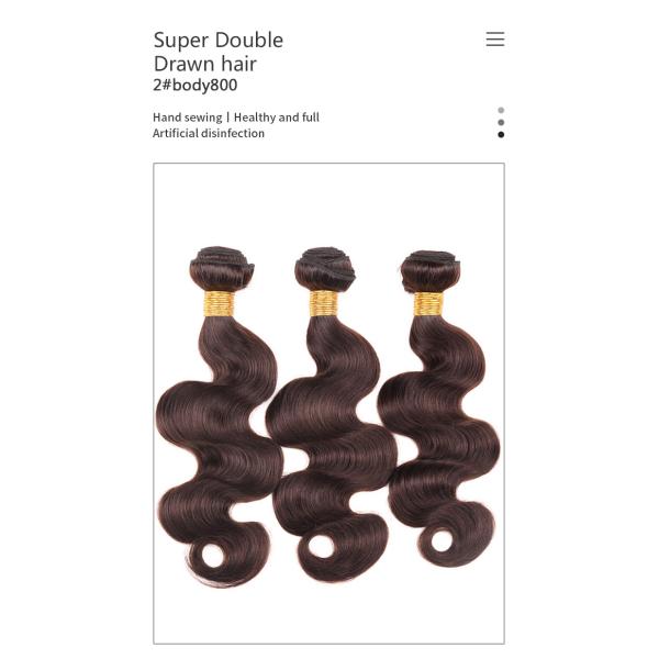2# Body 800 slick Colored Human Hair Bundles 100gram True To Length