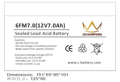 6FM7 F250 12v 7ah Uninterruptible Power Supply Battery