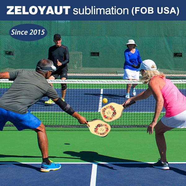 ZELOYAUT Wholesale Sublimation Blanks Hot Sales Mdf Sublimation Pick Racket Blanks Custom logo Diy Outdoor Pick Racket Gifts