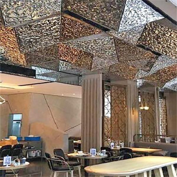 SS316 Mirror Stainless Steel Water Ripple Metal Sheet Ceiling Panel 5mm