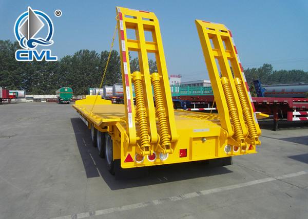 70 Ton Heavy Duty 3 Axles Stonger Low Bed Truck Trailer For Machinery Transport