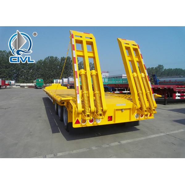 70 Ton Heavy Duty 3 Axles Stonger Low Bed Truck Trailer For Machinery Transport