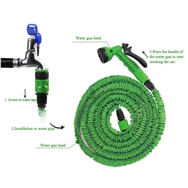 Garden Hose Reels 250ft Flexible Magic Telescopic Car Pressure Washing Expandable Water Pipe