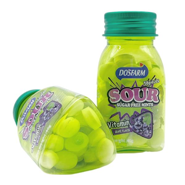 Low Carbohydrate Content Sugar Free Sour Mint Candy Small Size Room Temperature Storage