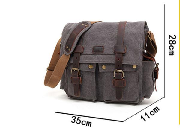 Canvas Leather Trim Multifunctional Camera Bag