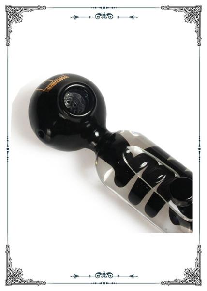 Glycerin Freezable Coil Spoon Hand Pipe Black With Gold Lable Smoking Tobacco